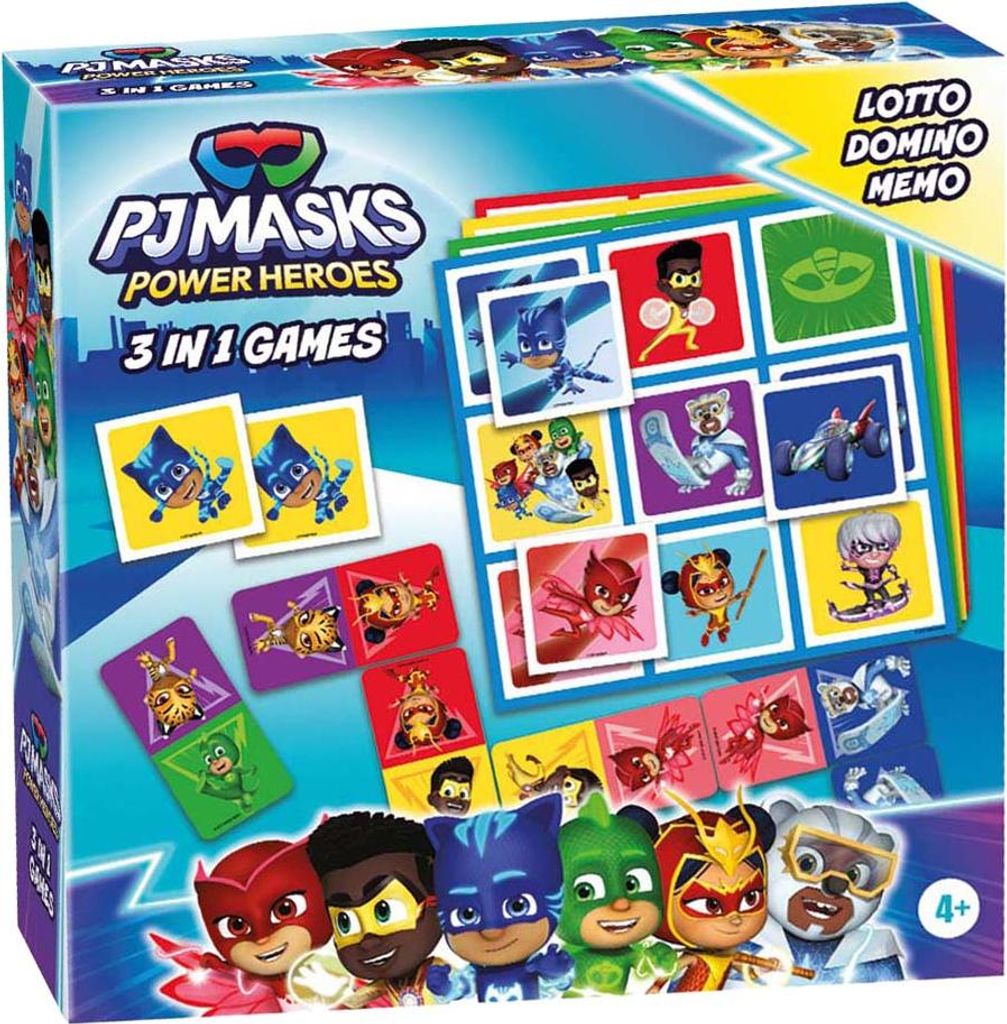 Tactic Peppa Pig PJ Masks 3 in 1 Lotto, Domino, Memo, Brettspiel, Genreübergreifend, 4 Jahr(e), 15 min, Familienspiel