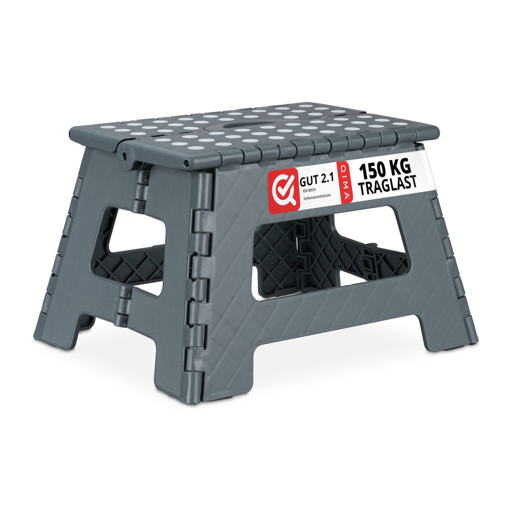 relaxdays 2 x Klapphocker faltbar M dunkelgrau