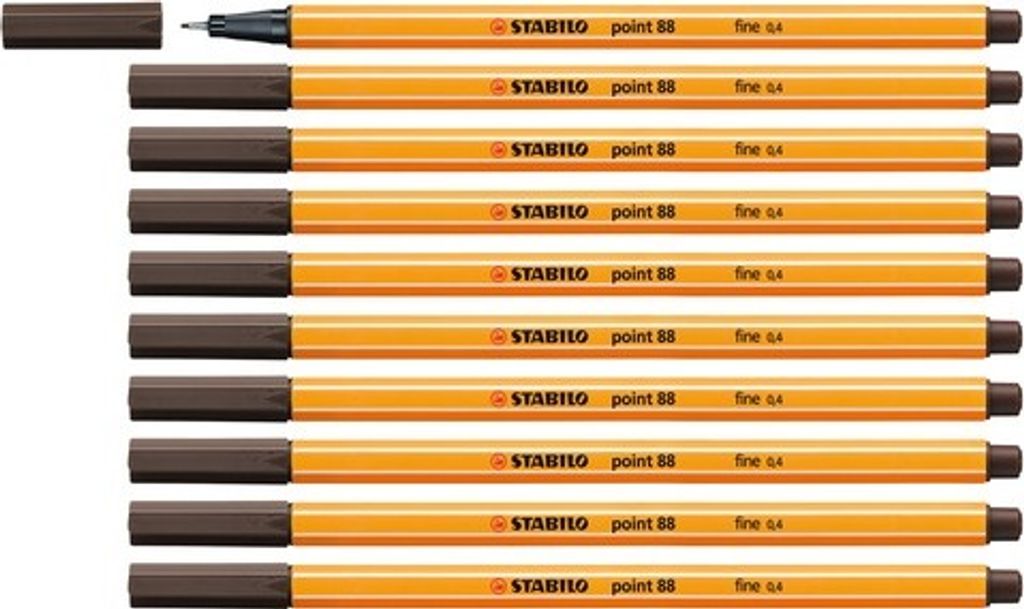 Fineliner - STABILO point 88 - 10er Pack - umbra