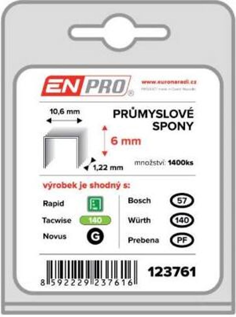 Heftklammern PROFI, 345/06 mm, 1400 Stück, Blister, ENPRO