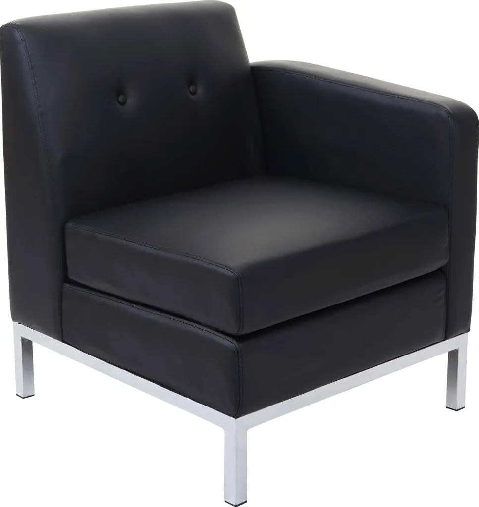 Fauteuil Modulable Noir HWC-C19 : Solution Gain de Place en Similicuir
