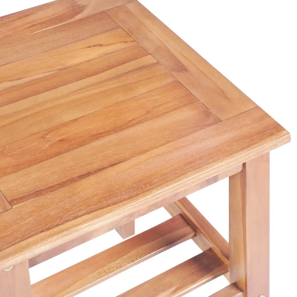 Tavolino Quadrato 40x40x50 cm Teak Massiccio | The Living Store Online - 4