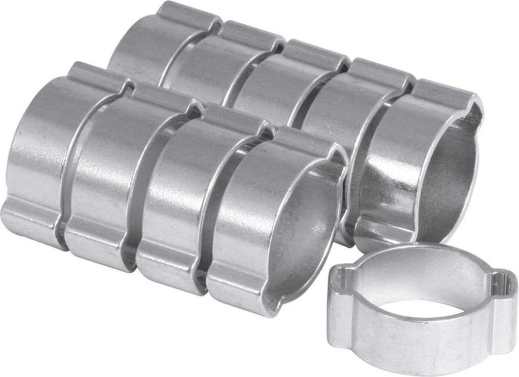 RIEGLER 2-Ohr-Schlauchklemme Stahl verzinkt 20-23mm Bandbreite 8,0 mm 10 Stk