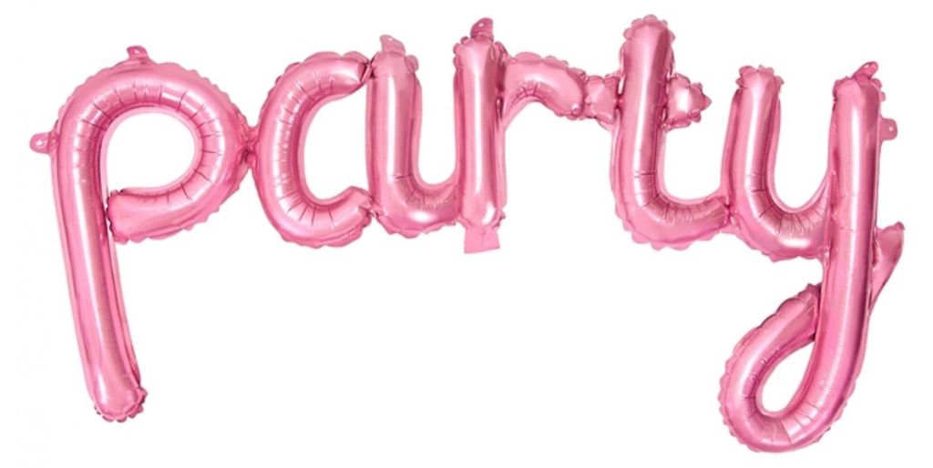 Folienballon Schriftzug Party 80x40cm rosa Produktbild 