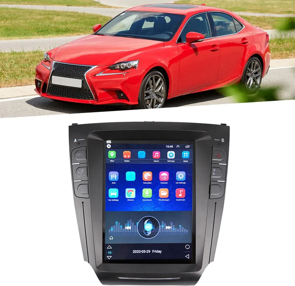 Remplacer Autoradio Lexus IS par Écran GPS 10,4 Pouces Android Vertical
