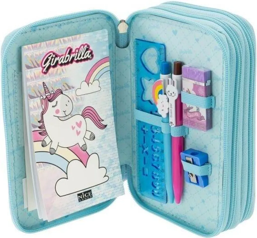 Trousse à crayons bleue pour le dessin artistique et le collège