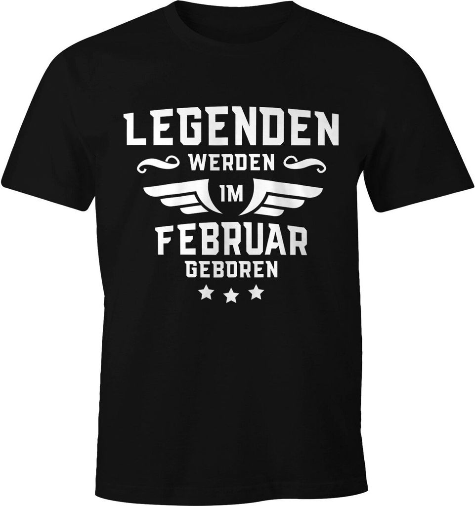 Legenden werden im Monat geboren Herren T-Shirt Geburtstag Birthday Legends are born Moonworks Februar schwarz L