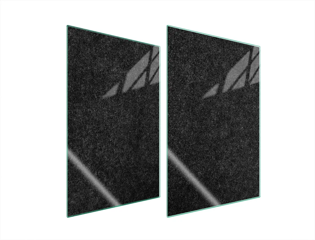 Copri piano cottura 2 pezzi 35x52 ardesia nero - Vetro Temperato Ultra Resistente