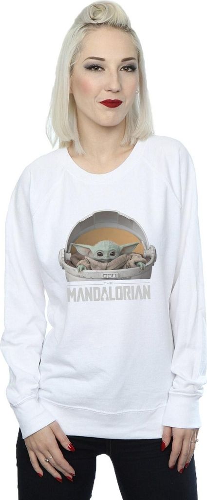 Star Wars - "The Mandalorian The Child" Sweatshirt für Damen BI38919 (S) (Weiß)