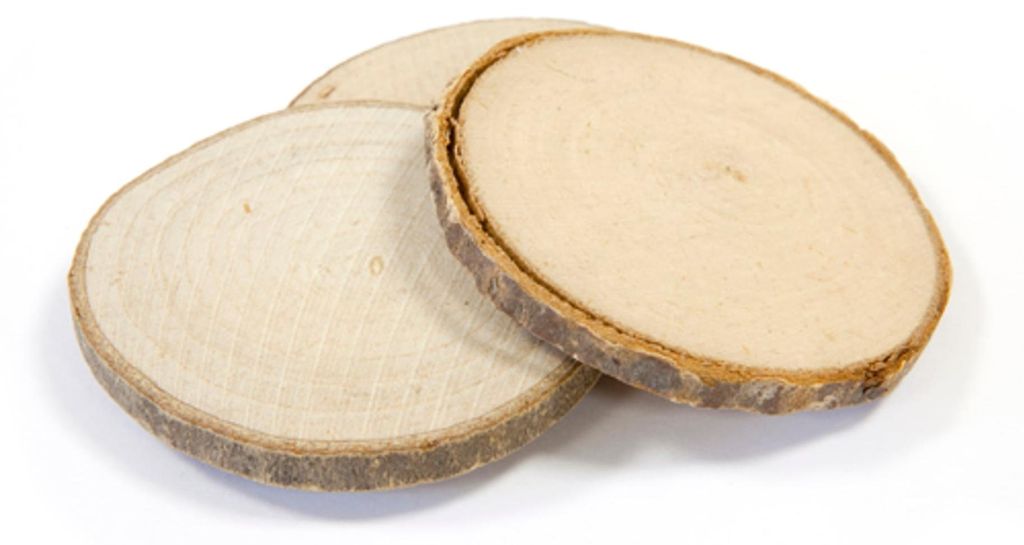 4 Holzscheiben Platzkarten 5,5 cm ländliche Dekoration - Einheitsgröße