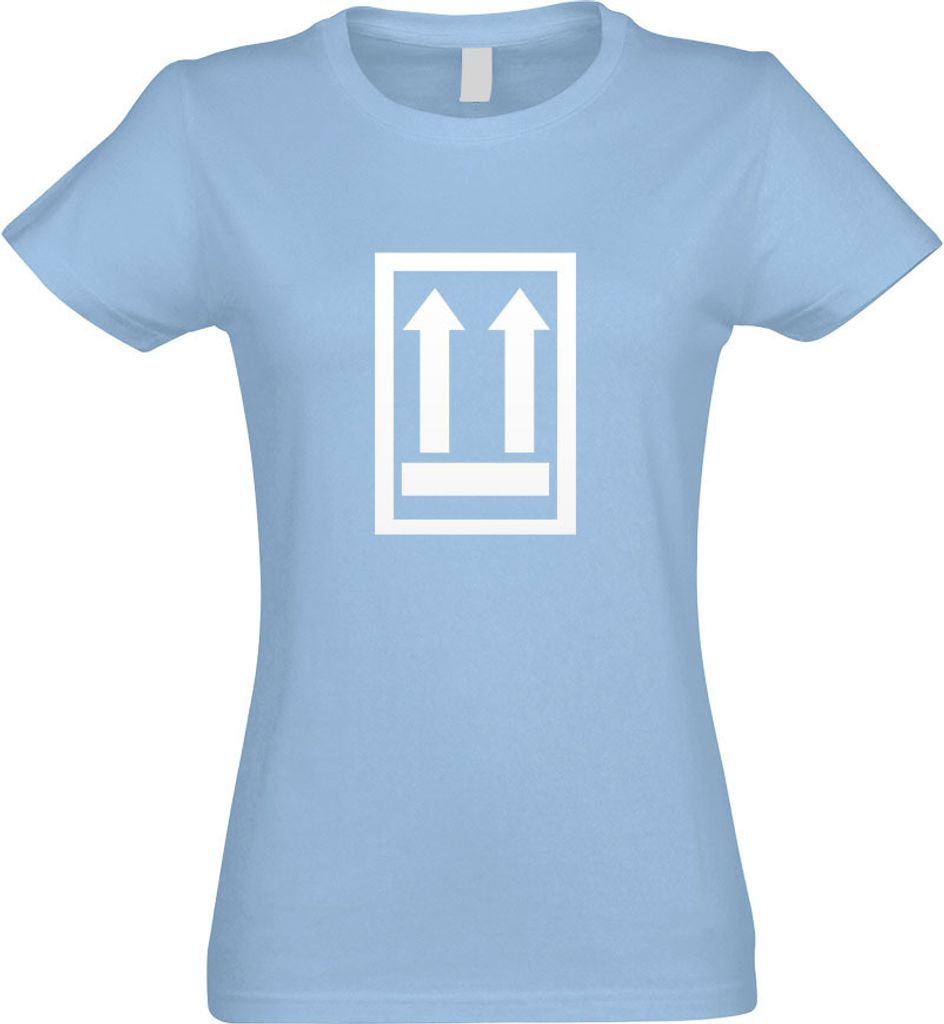 Kiwistar - T-Shirt tailliert - Damen - himmelblau - Nicht stürzen - Oben - mit Motiv Bedruckt - Funshirt Design - Sport - Freizeit - Damen - XL