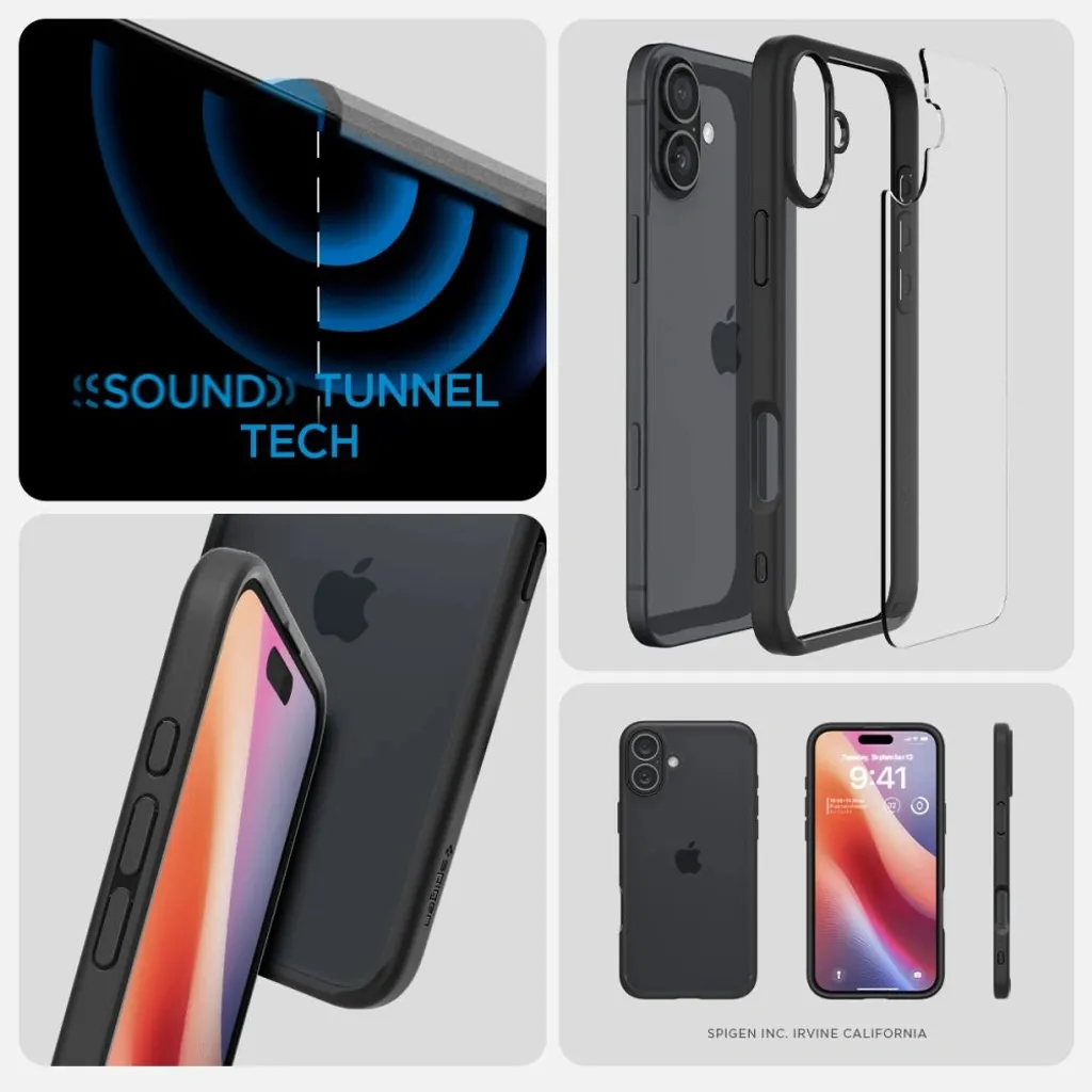 Cover Spigen Ultra Hybrid iPhone 16 Matte Black: Design e Protezione - 15