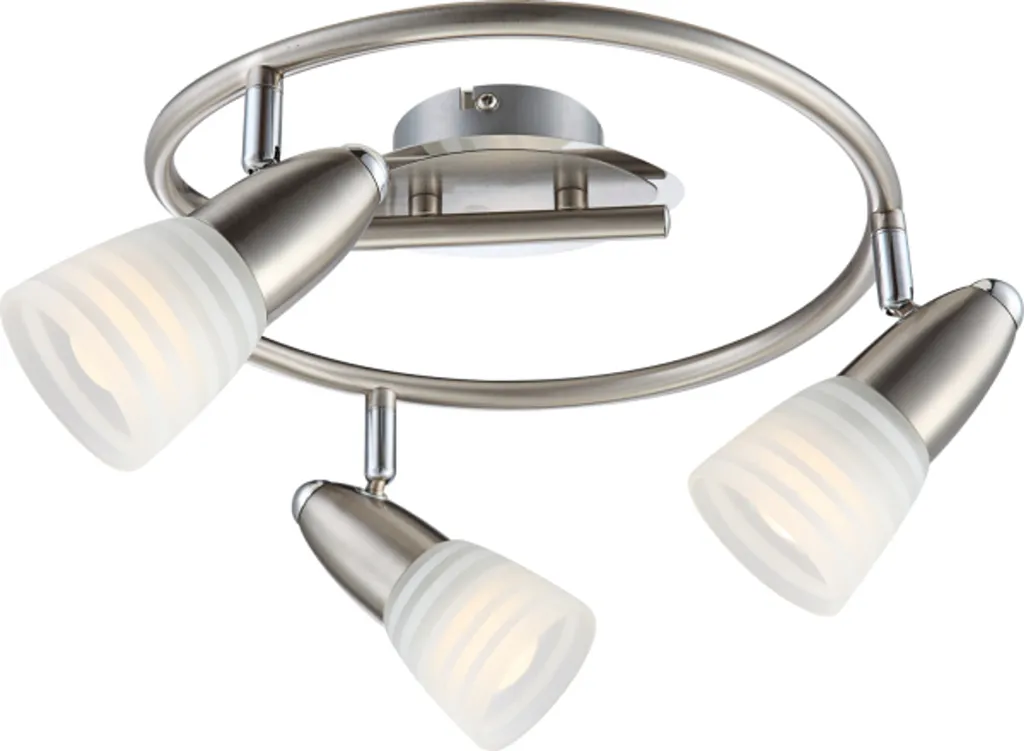 Plafonnier LED 3 flammes 54536-3 en métal brossé - Éclairage puissant