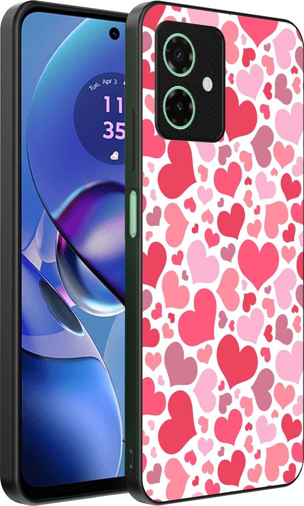 Smartphonica Telefon Fall geeignet für Motorola Moto G64 mit Herzen drucken - Herzen Design TPU Backcover Fall - Kinder Fall mit Herzen Design