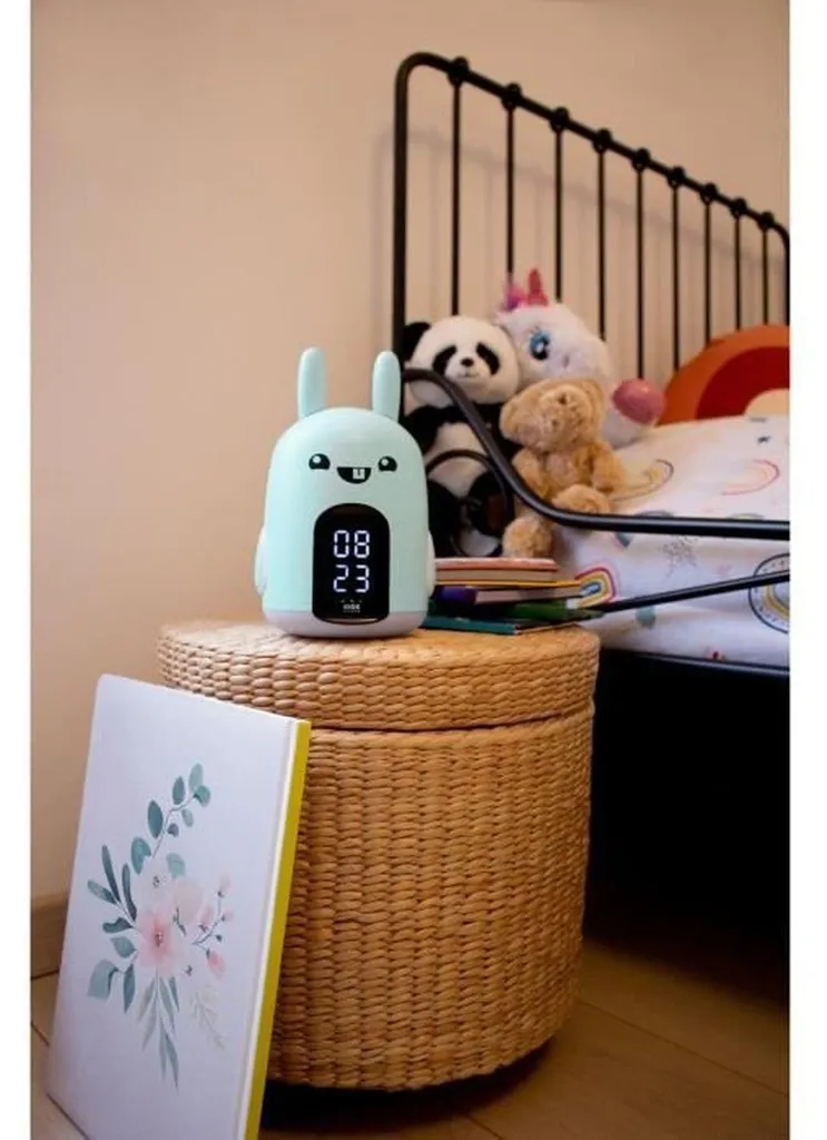 Réveil Éducatif Lapin pour Enfant avec LED Bleu et Alarmes Buzzers - 7