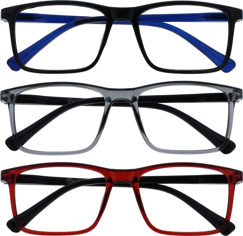 OPULIZE Ink Lesebrille - 3er Pack - Großer Rechteckiger Produktbild 