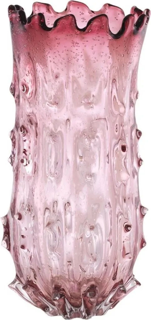 Grand Vase Design en Verre Rose pour Décoration d'Intérieur Haut de Gamme