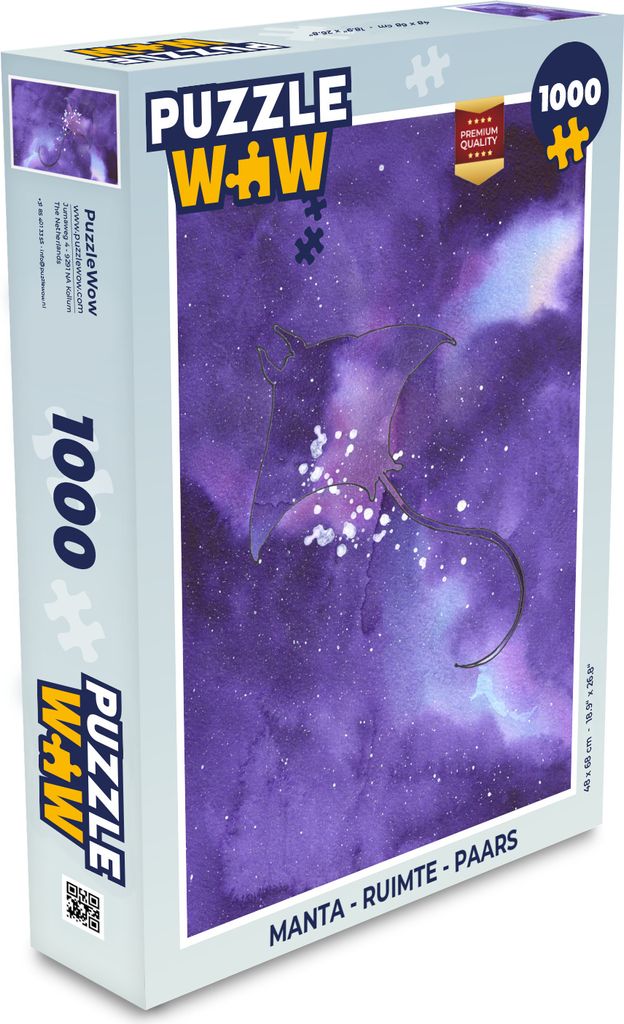 MuchoWow Puzzle 1000 Teile Manta - Weltraum - Lila - Spielzeug - Alt und Jung - Spiele - Puzzeln