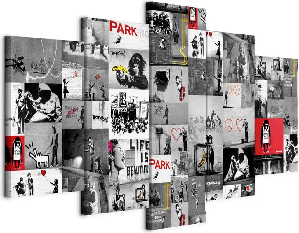 Quadro in tessuto non tessuto - Street Art: Banksy IV 200x100 cm Streetart i-C-0092-b-p