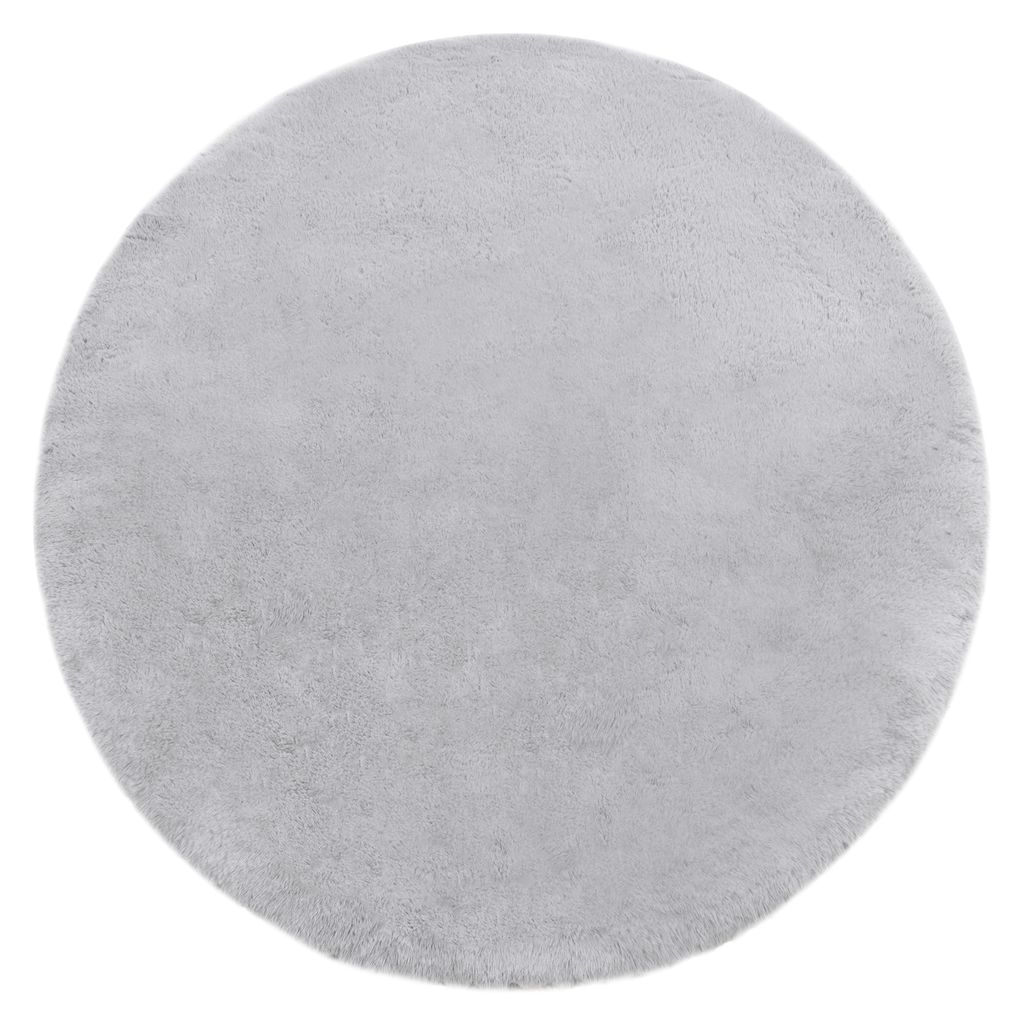 Moderner Waschteppich TEDDY Kreis Shaggy, plüschig, sehr dickes Antirutsch grau Grau rund 100 cm