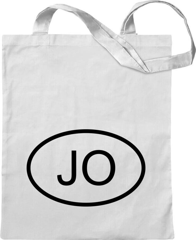 Kiwistar - Baumwolltasche - weiss - Jordanien JO - Tragetasche Stoffbeutel Umhängetasche langer Henkel