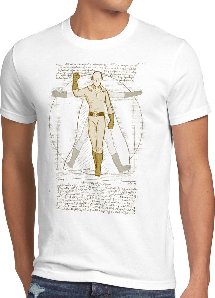 BaumwolleCloud Vitruvianischer Saitama Herren T-Shirt one punch hobby held anime