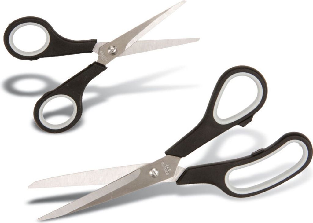 EUROTOOLS Profi-Scherensatz, INOX, 2-teilig, 215 mm und 140 mm, 2-Komponenten-Softgriff