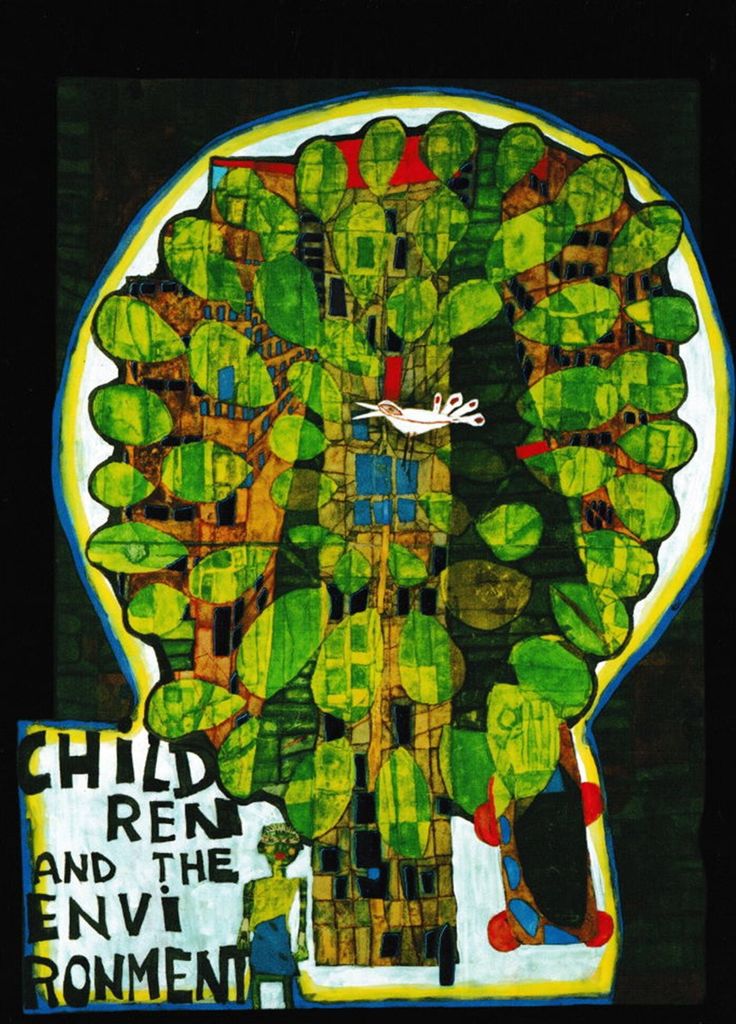 Kunstkarte Hundertwasser "CHILDREN AND THE ENVIRONMENT"