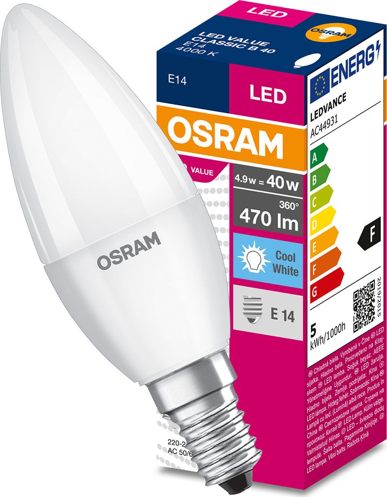 Osram LED Kerze Value Classic B FR 5.5W neutralweiss E14 4052899973367 wie 40W