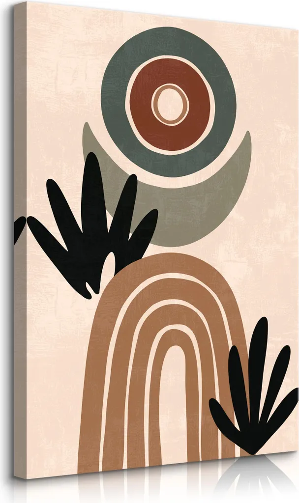 Muralo quadro su tela FOGLIETTI astrazione motivo geometrico stile boho l. 70cm x h. 100cm