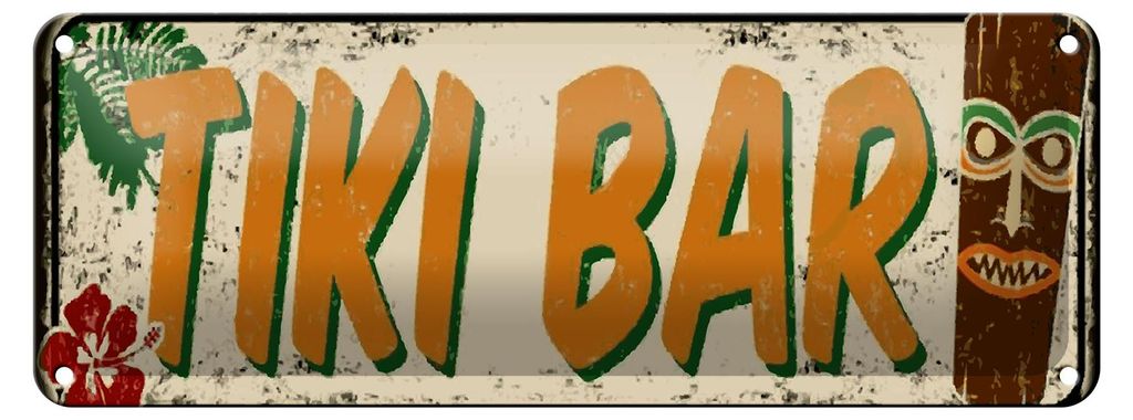 Blechschild 27x10cm Tiki Bar Wanddeko Dekoration