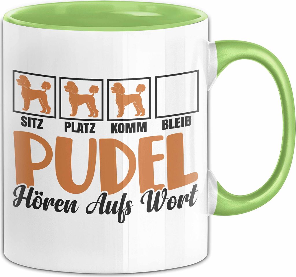 Pudel Hören Aufs Wort Tasse Geschenk Pudel Besitzer Mama Becher (Grün)