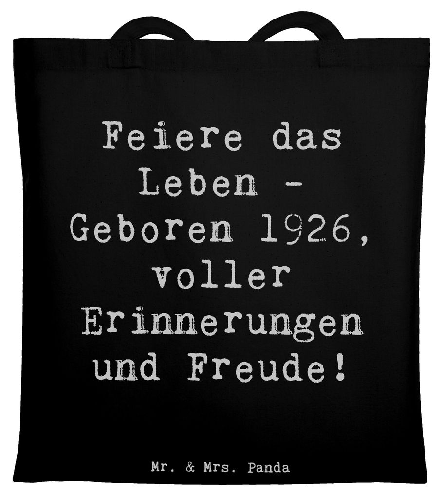 Mr. & Mrs. Panda Schultasche Spruch 1926 Geburtstag - Schwarz - Geschenk, Tote Bag, Geburtsjahr, Happy Birthday, Glückwunsch, Jutebeutel, Geburtst...