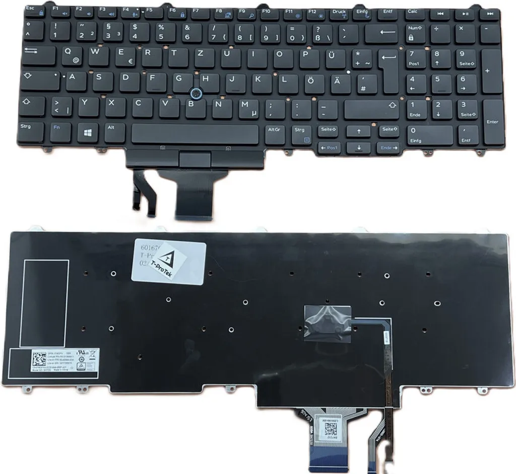 Clavier Noir AZERTY avec Trackpoint intégré pour Dell Latitude E5550