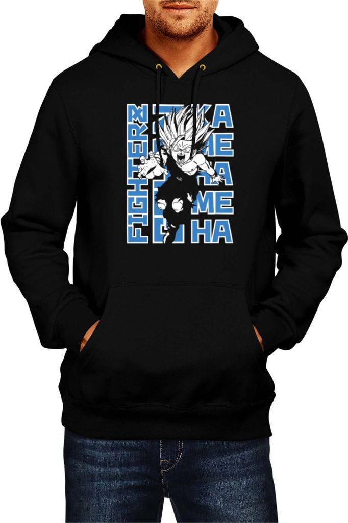Herren Kapuzenpullover Dragon Anime Manga Ball Z Kamehameha, Man M / Schwarz