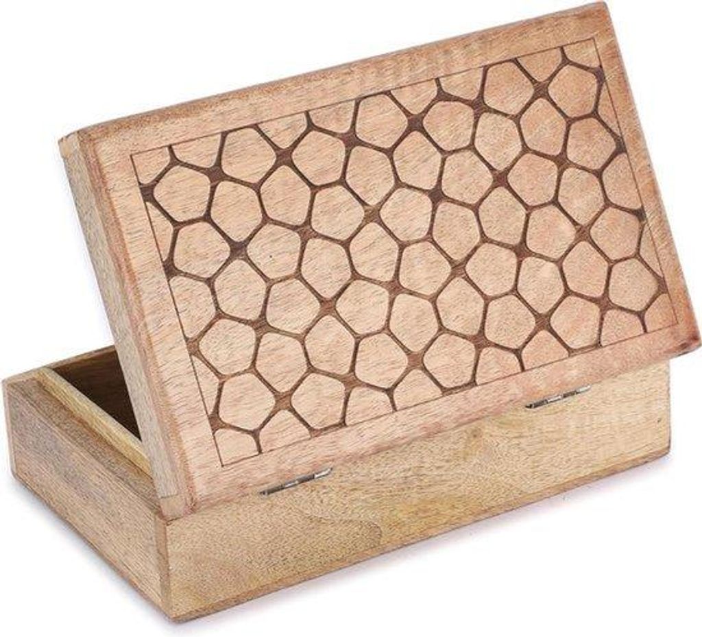Schönheitskasten aus Holz - Steingestaltung - Handgefertigter Mehrzweck-Schrank - Schatzkiste für Schmuck und Accessoires - Ideal für Geschenke