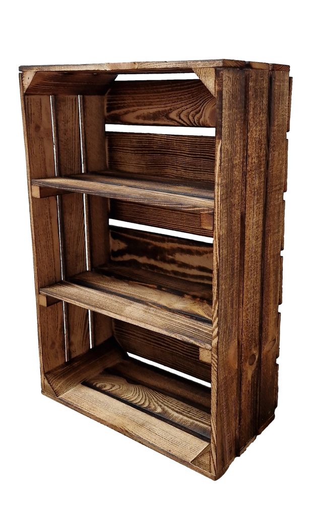 Holzkisten mit Regalen, Aufbewahrungsboxen für Nachbildung, Wandregale