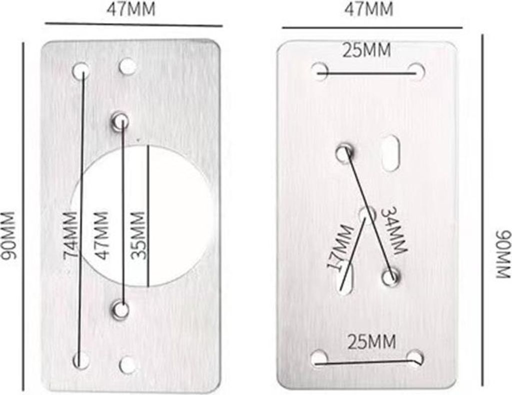 INF Edelstahl Scharnier Reparaturplatte mit Schrauben für Schrank 4er-Pack
