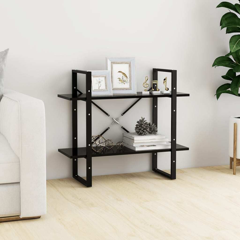 Maison Exclusive - Bücherregal 2 Fächer Schwarz 80x30x70 cm Holzwerkstoff