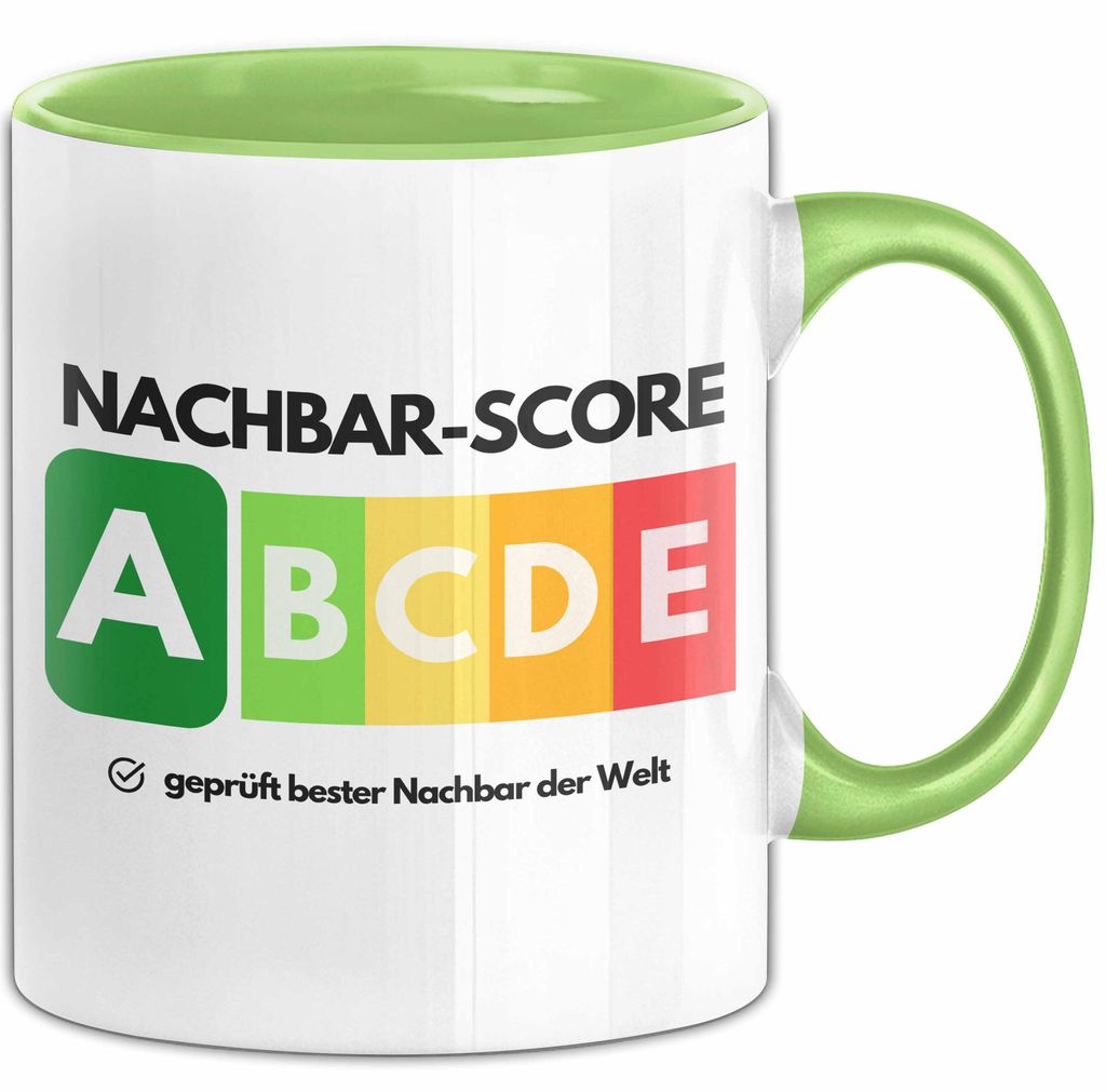 Nachbar-Score Tasse Geschenk Bester Nachbar Der Welt Abschied Witz Abschiedsgeschenk (Grün)