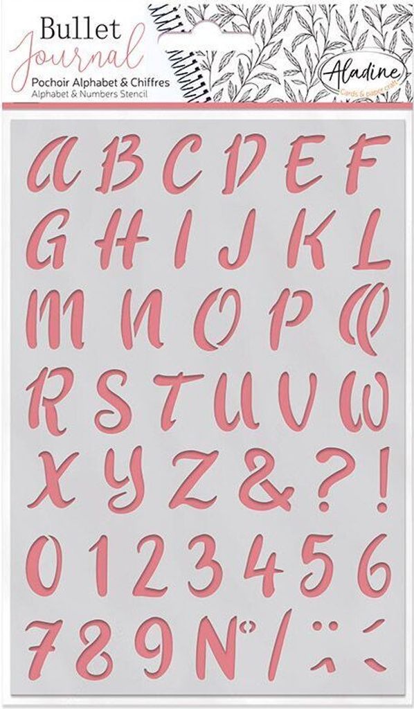 Schablone für Terminplaner - Alphabet und Zahlen