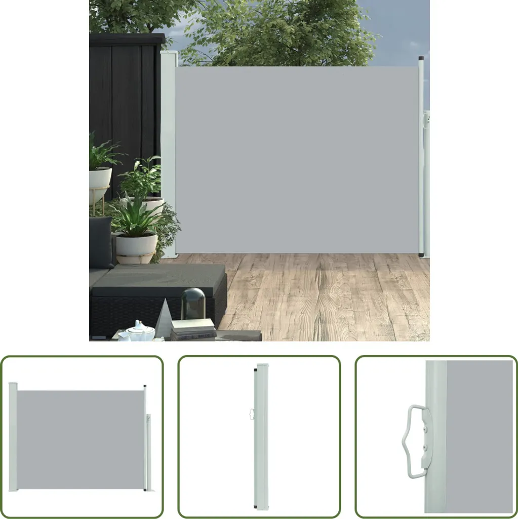 Tenda Laterale Estensibile 140x500 cm Grigio | The Living Store Online