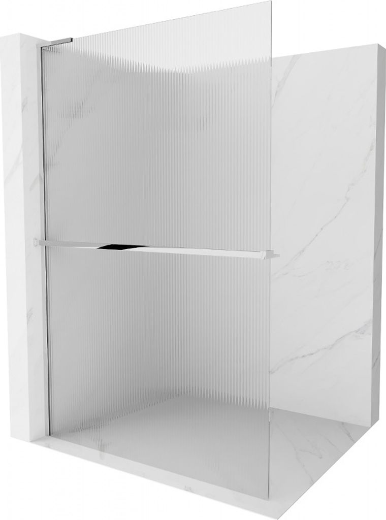 Mexen Kioto+ L Duschwand mit Regale Walk-in 110 x 200 cm, klar, chrom - 800-110-123-01-09