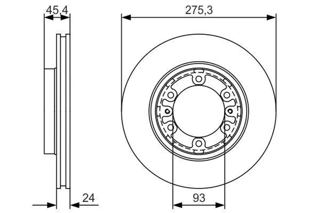 Pack 2 disques de frein BOSCH pour entretien HYUNDAI H-1 Fourgon 45,4mm