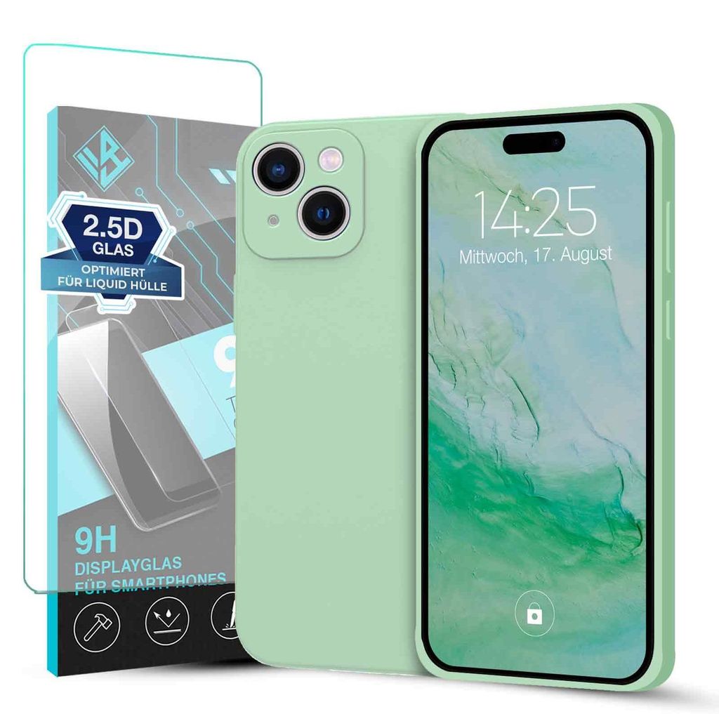 Hülle für Apple iPhone 15 mit 9H Displayglas Displayschutz Produktbild 