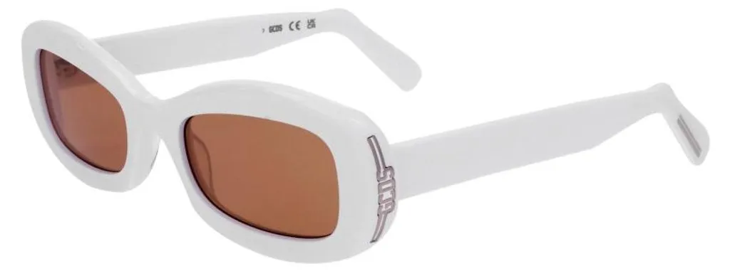 Lunettes de soleil blanches GCDS GD0027 monture unie design moderne