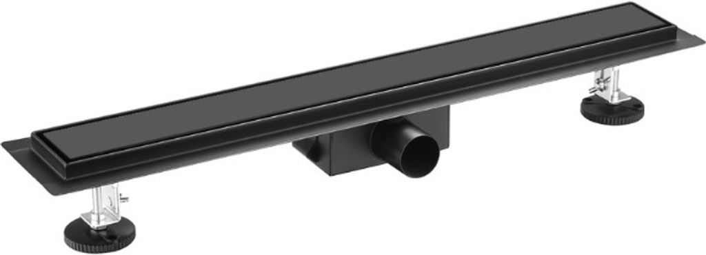 BADLAND Duschrinnen Edelstahl DUPLEX NEXT 70 cm in Schwarz, Abfluss Befliesbar 2in1 | Komplettset Bodenablauf