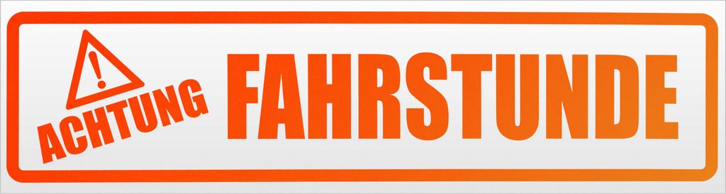 Kiwistar Achtung Fahrstunde Magnetschild Schild magnetisch - 20cm Neonorange - Magnetfolie für Auto PKW Kfz