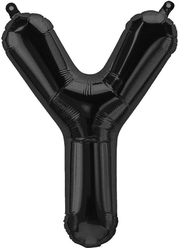Folienballon Buchstabe Y, schwarz, ca. 40 cm, für Luftbefüllung