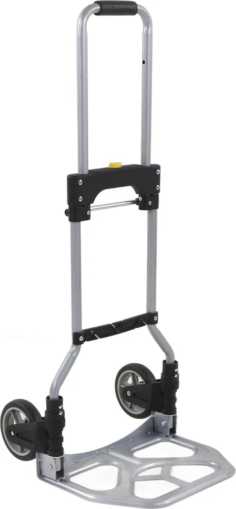 Diable de manutention pliable 70kg, chariot à bagages 2 roues Noir/Gris